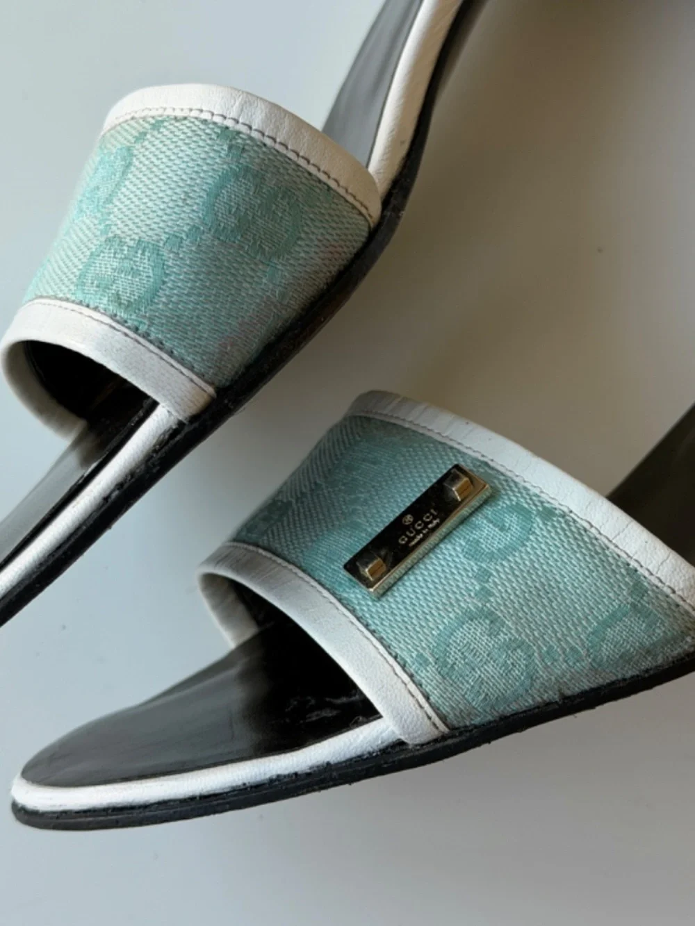 Vintage Gucci by Tom Ford GG monogram kitten heel slide mules, IT 38